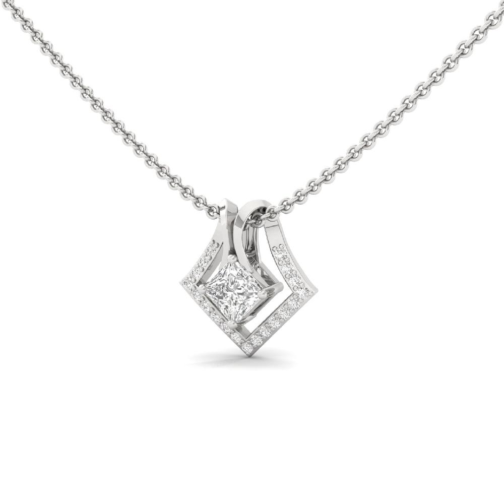 Contemporary Princess-Cut Pendant with cvd Diamond in Designer