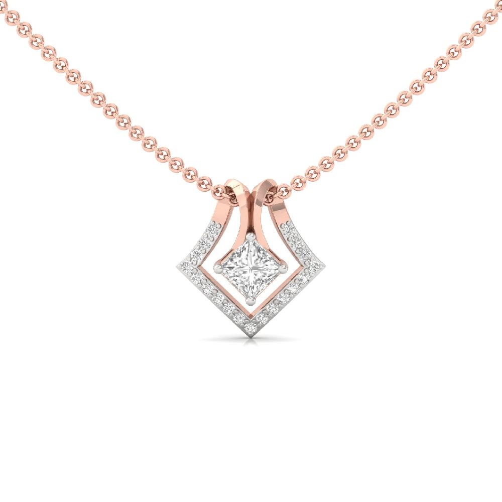 Contemporary Princess-Cut Pendant with cvd Diamond in Designer