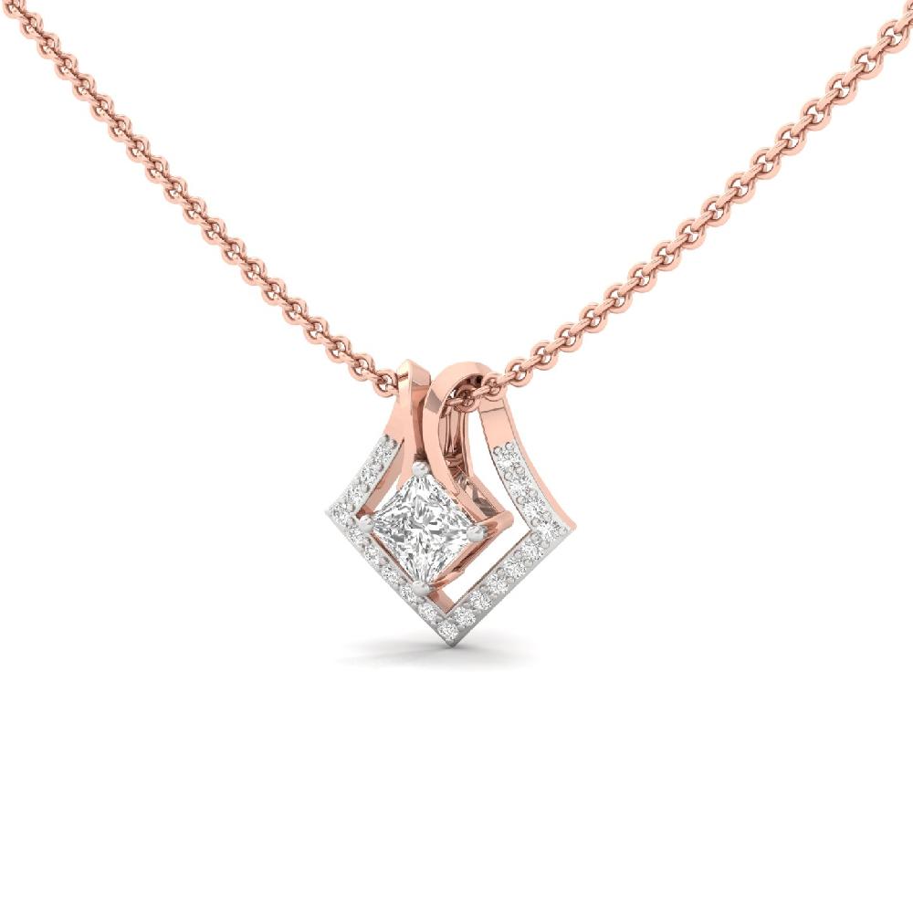 Contemporary Princess-Cut Pendant with cvd Diamond in Designer