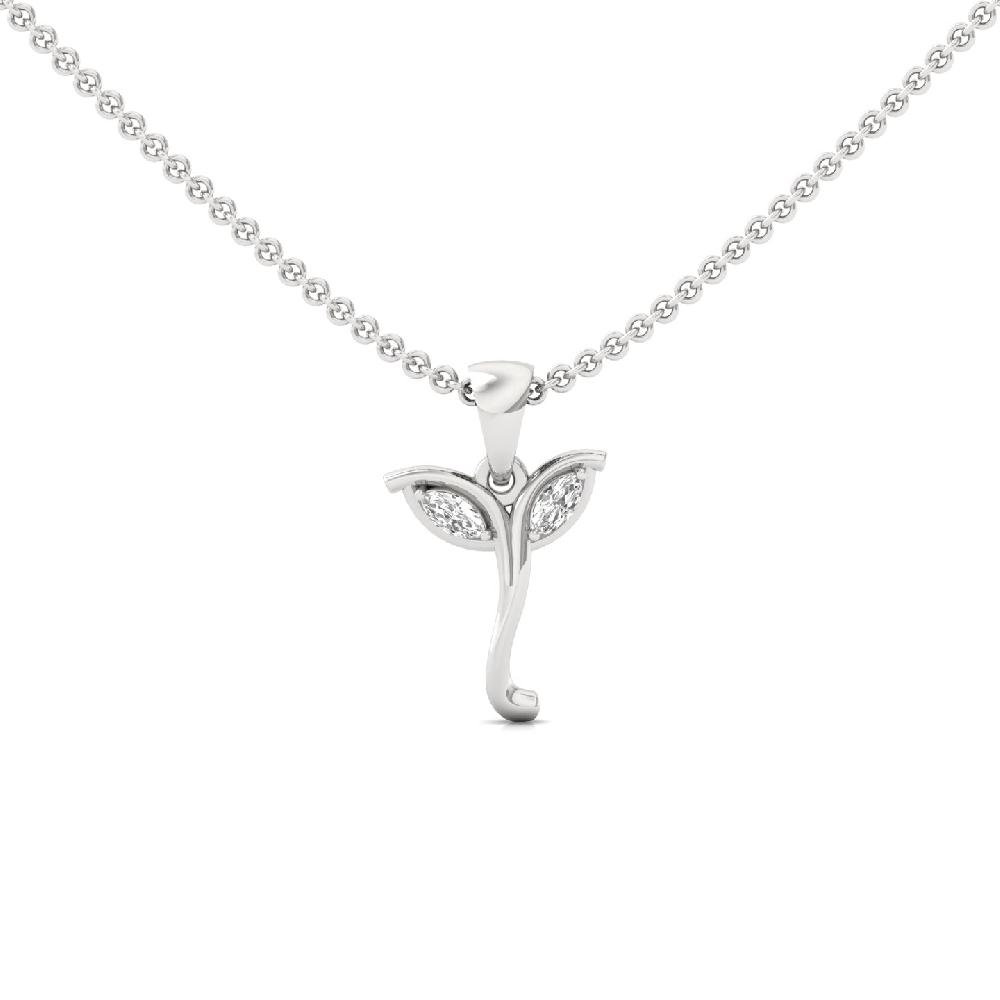 Graceful Vine Pendant with  Marquise Lab Grown Diamonds
