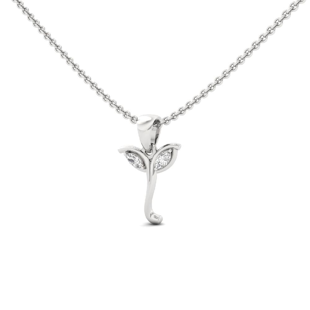 Graceful Vine Pendant with  Marquise Lab Grown Diamonds