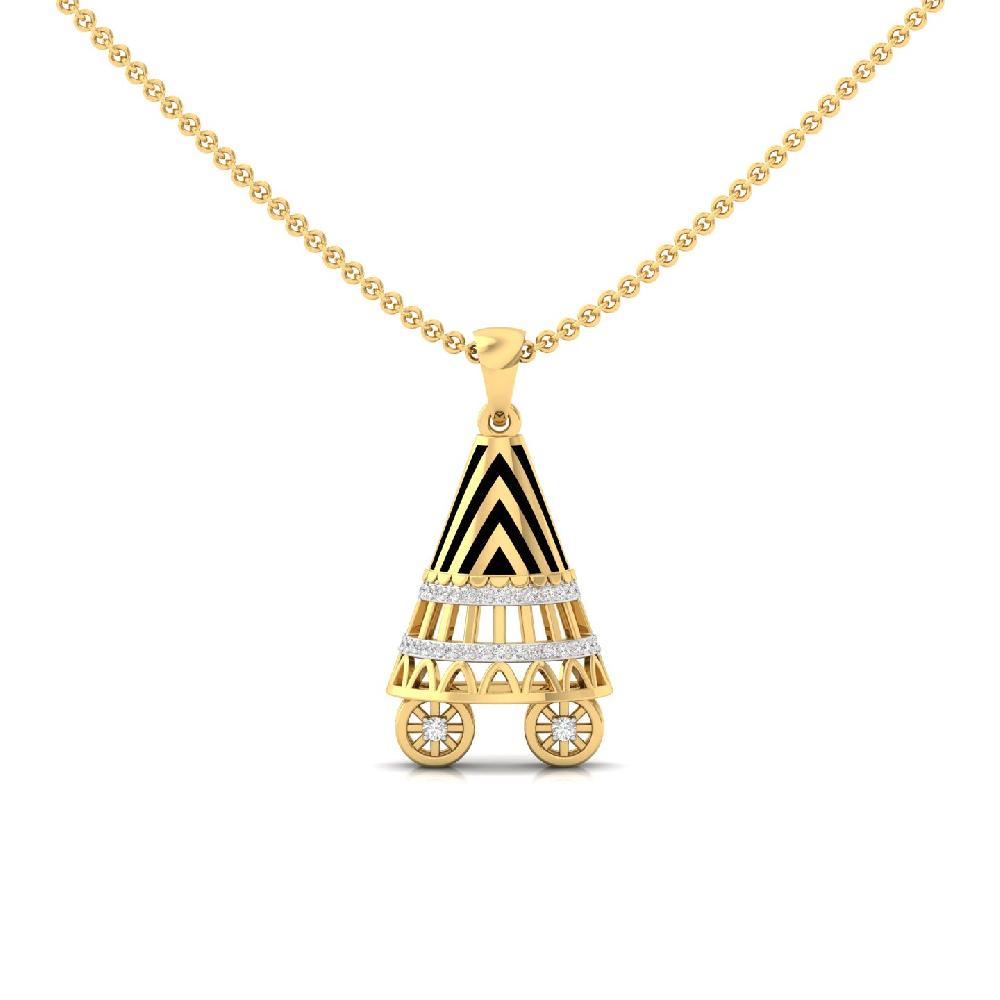 Art Deco Pram Pendant with  Lab Grown Diamonds