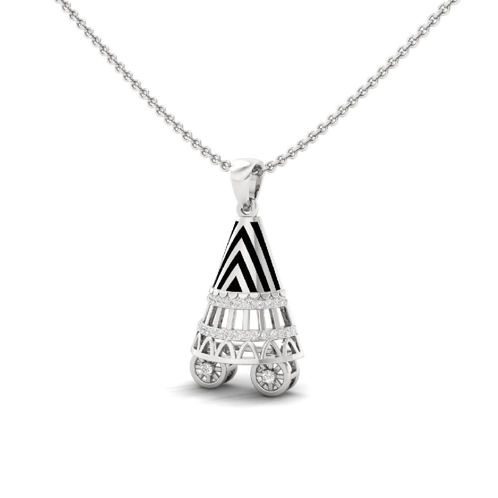 Art Deco Pram Pendant with  Lab Grown Diamonds