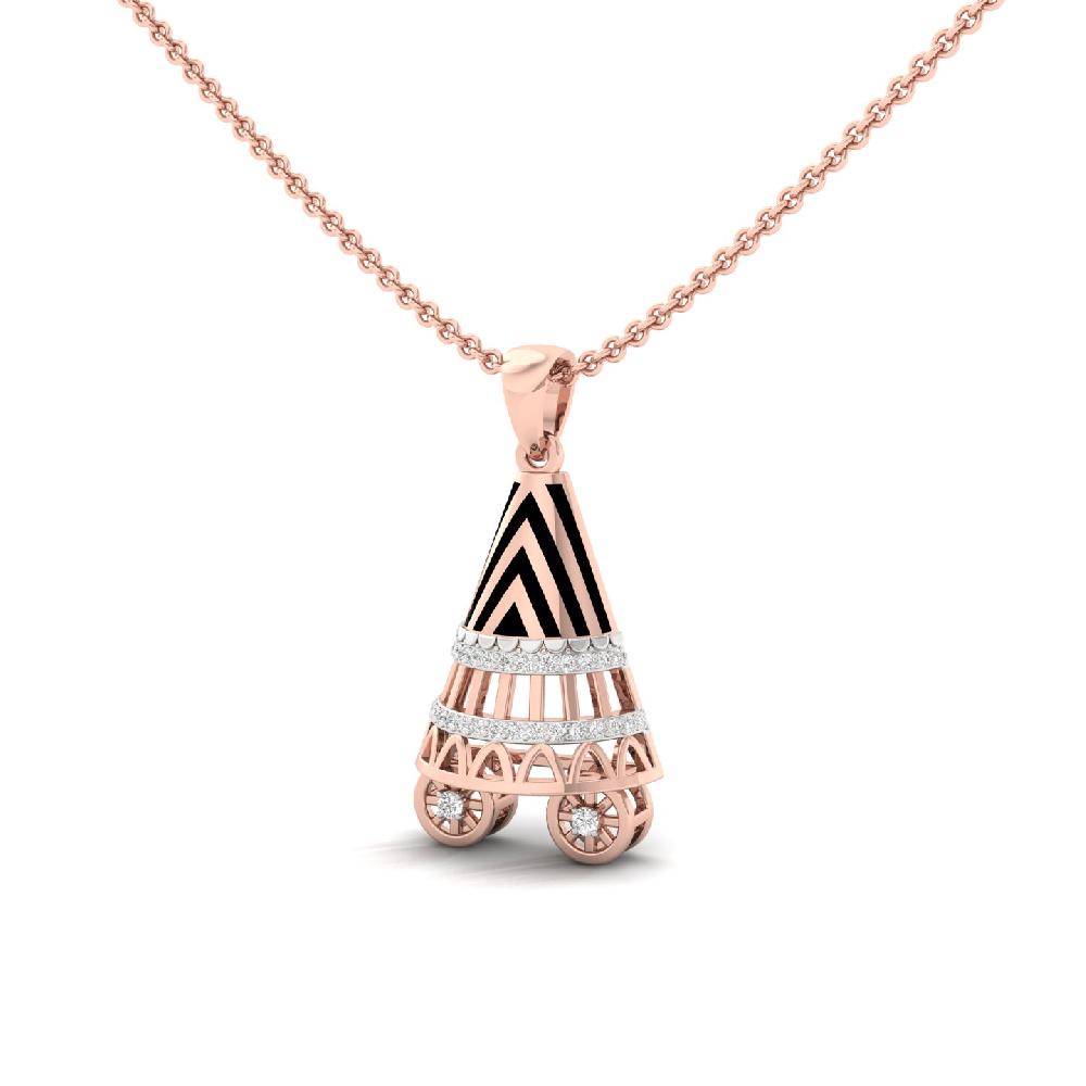 Art Deco Pram Pendant with  Lab Grown Diamonds