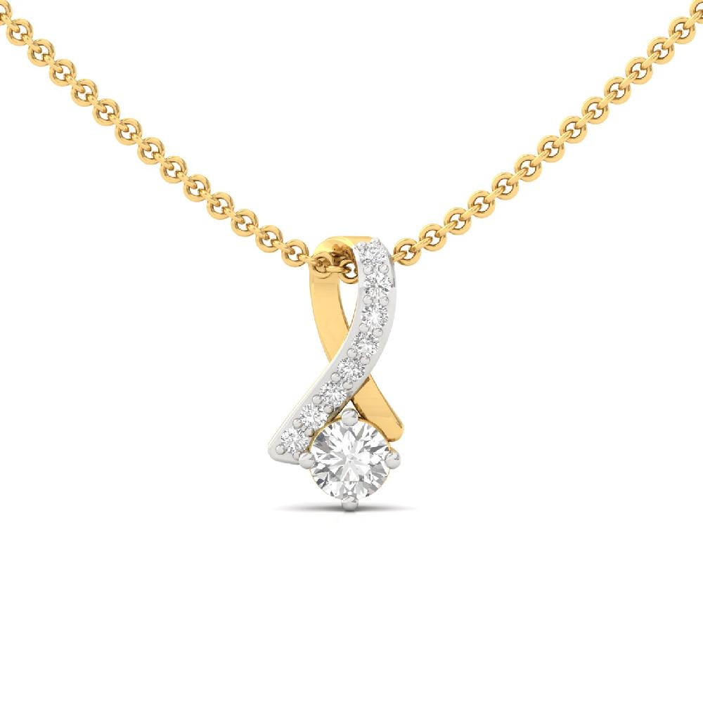 Twist Elegance Pendant with Lab Grown Diamond 
