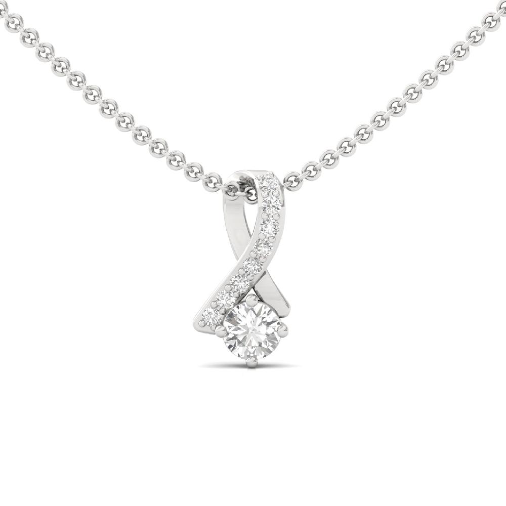 Twist Elegance Pendant with Lab Grown Diamond 