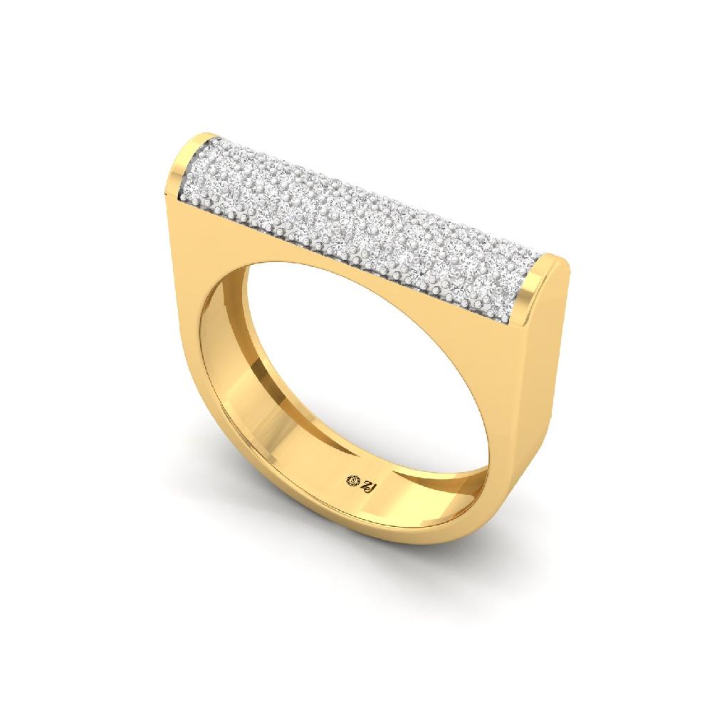 Round Cut Men's CVD Dimond Ring 