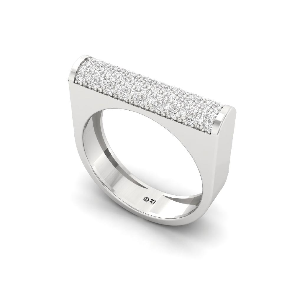 Round Cut Men's CVD Dimond Ring 