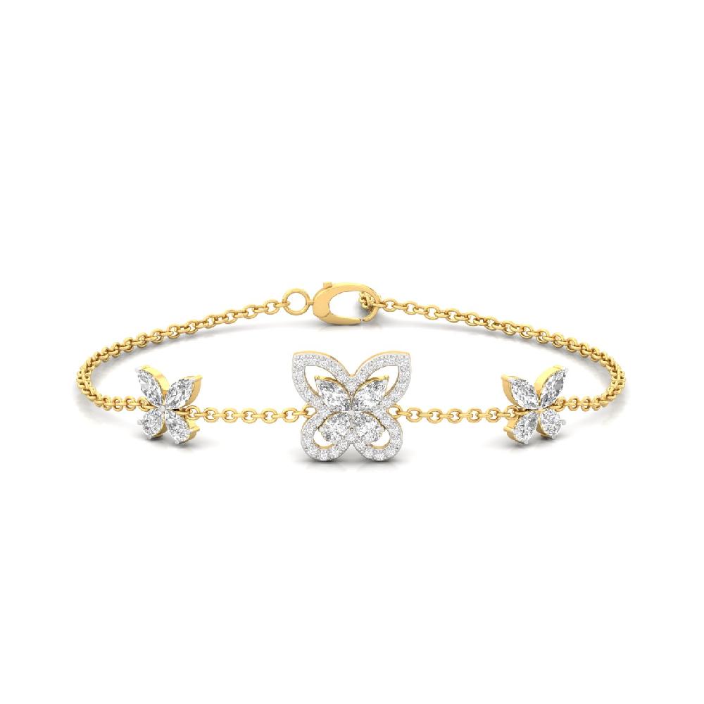 Floral Butterfly Diamond Bracelet Cvd Diamonds