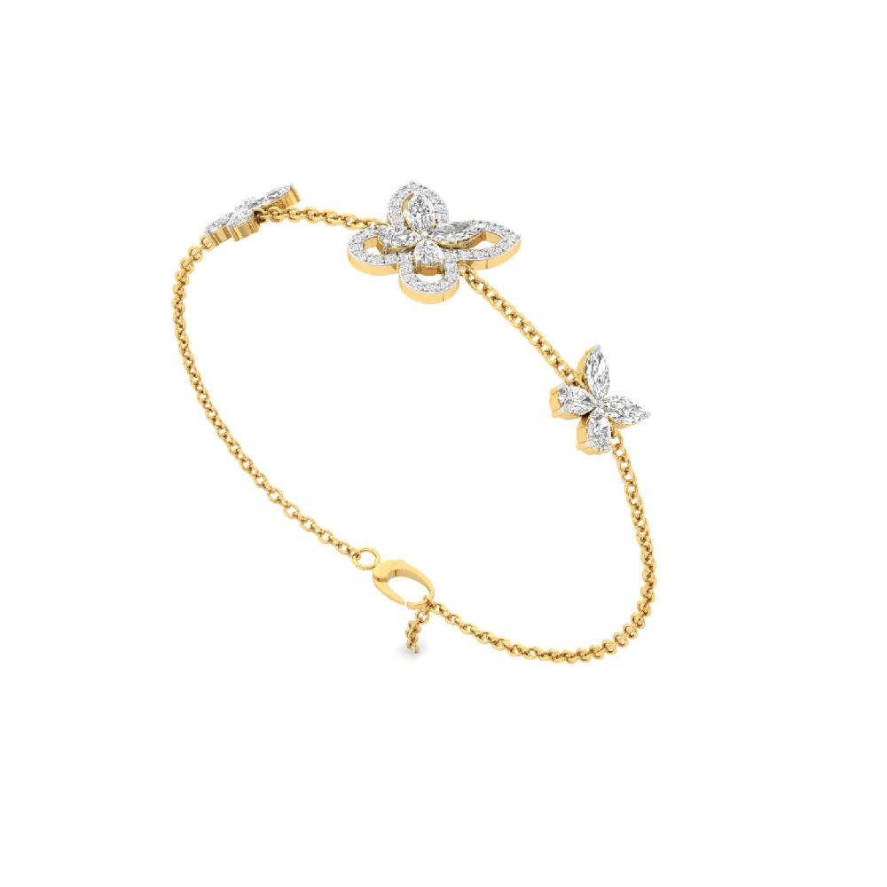 Floral Butterfly Diamond Bracelet Cvd Diamonds