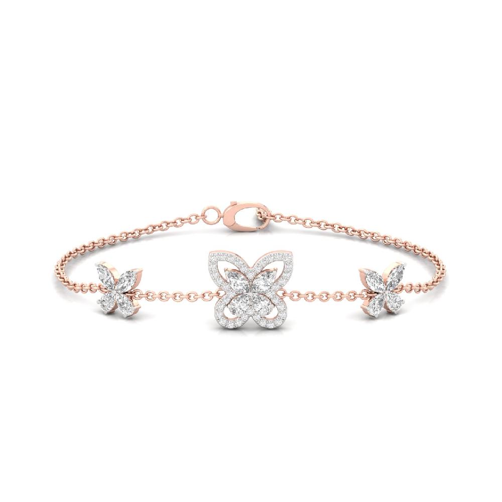 Floral Butterfly Diamond Bracelet Cvd Diamonds