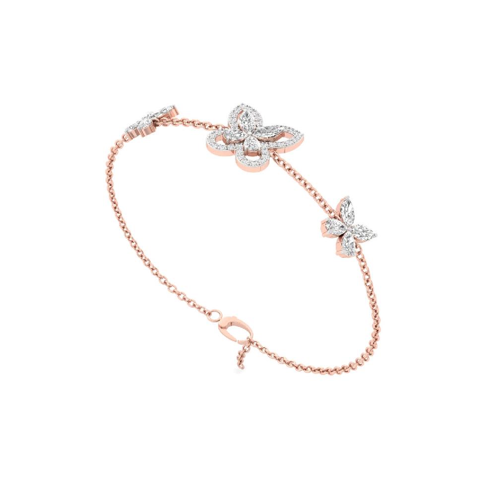 Floral Butterfly Diamond Bracelet Cvd Diamonds