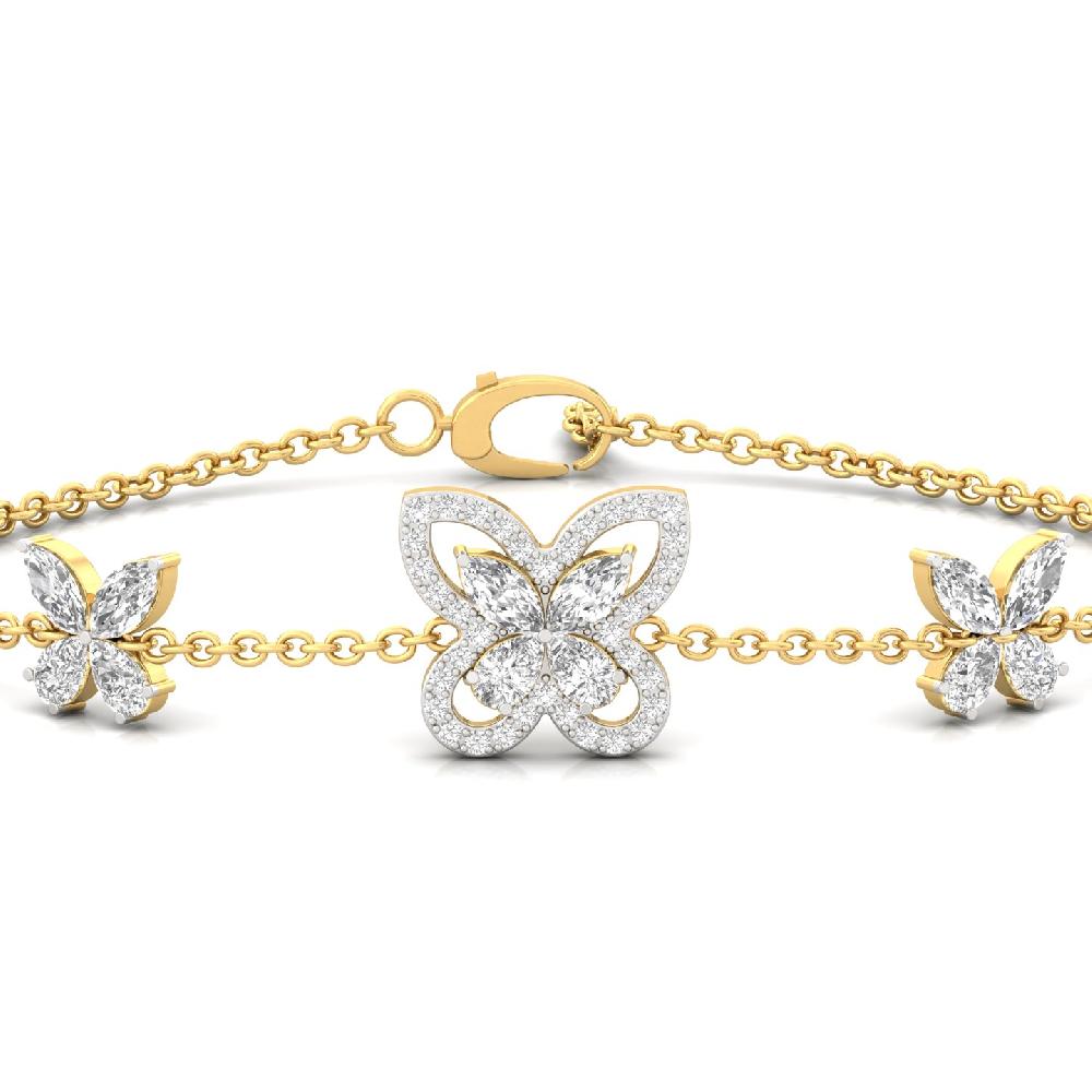 Floral Butterfly Diamond Bracelet Cvd Diamonds