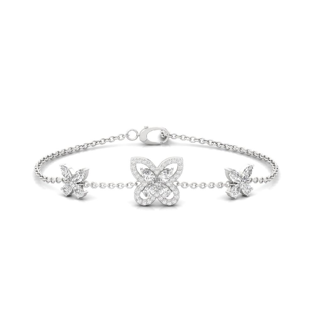 Floral Butterfly Diamond Bracelet Cvd Diamonds