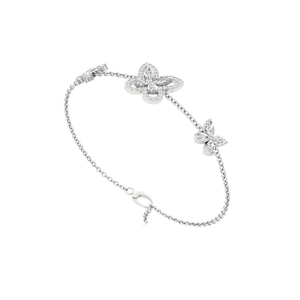Floral Butterfly Diamond Bracelet Cvd Diamonds