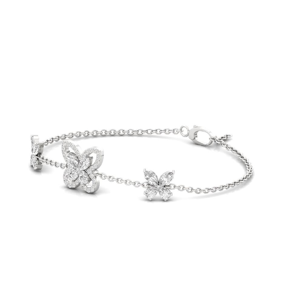 Floral Butterfly Diamond Bracelet Cvd Diamonds