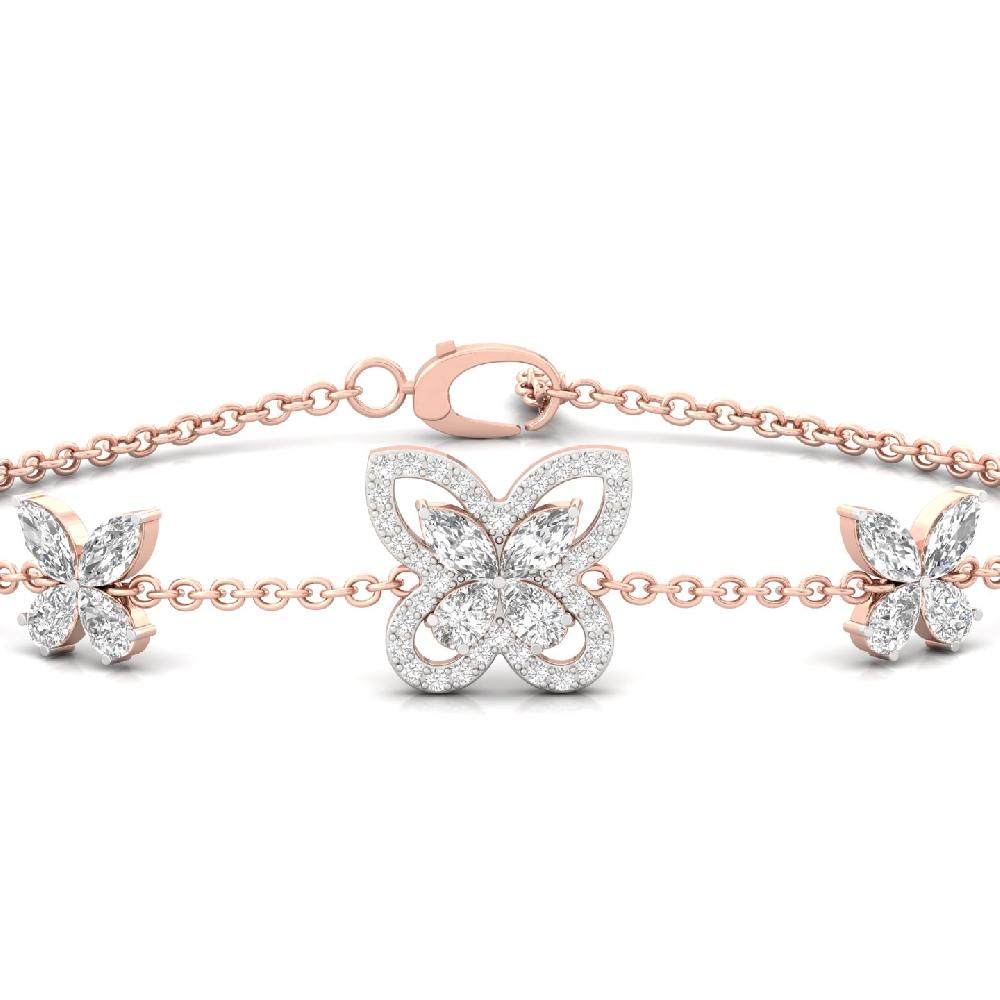 Floral Butterfly Diamond Bracelet Cvd Diamonds