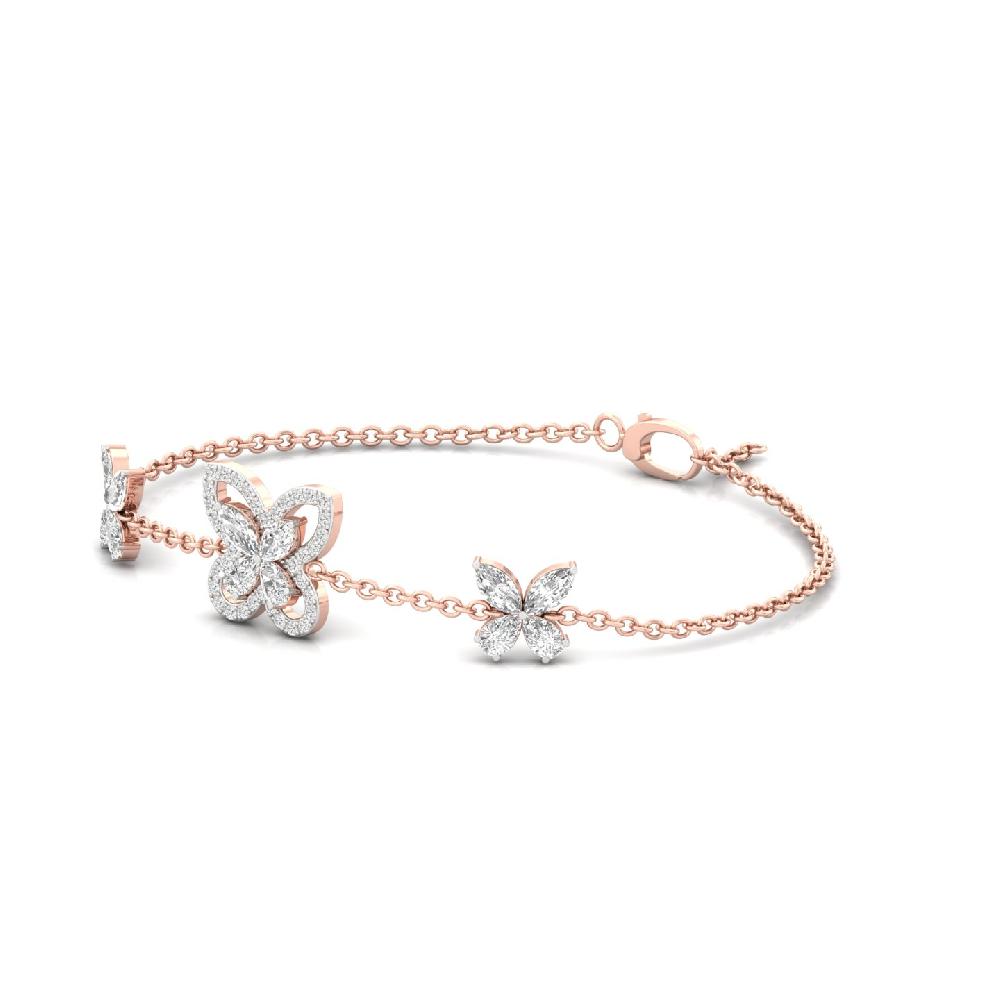 Floral Butterfly Diamond Bracelet Cvd Diamonds