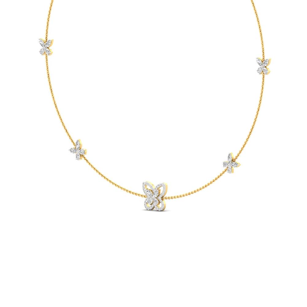Butterfly Motif Diamond Necklace with 0.30ct CVD Diamonds