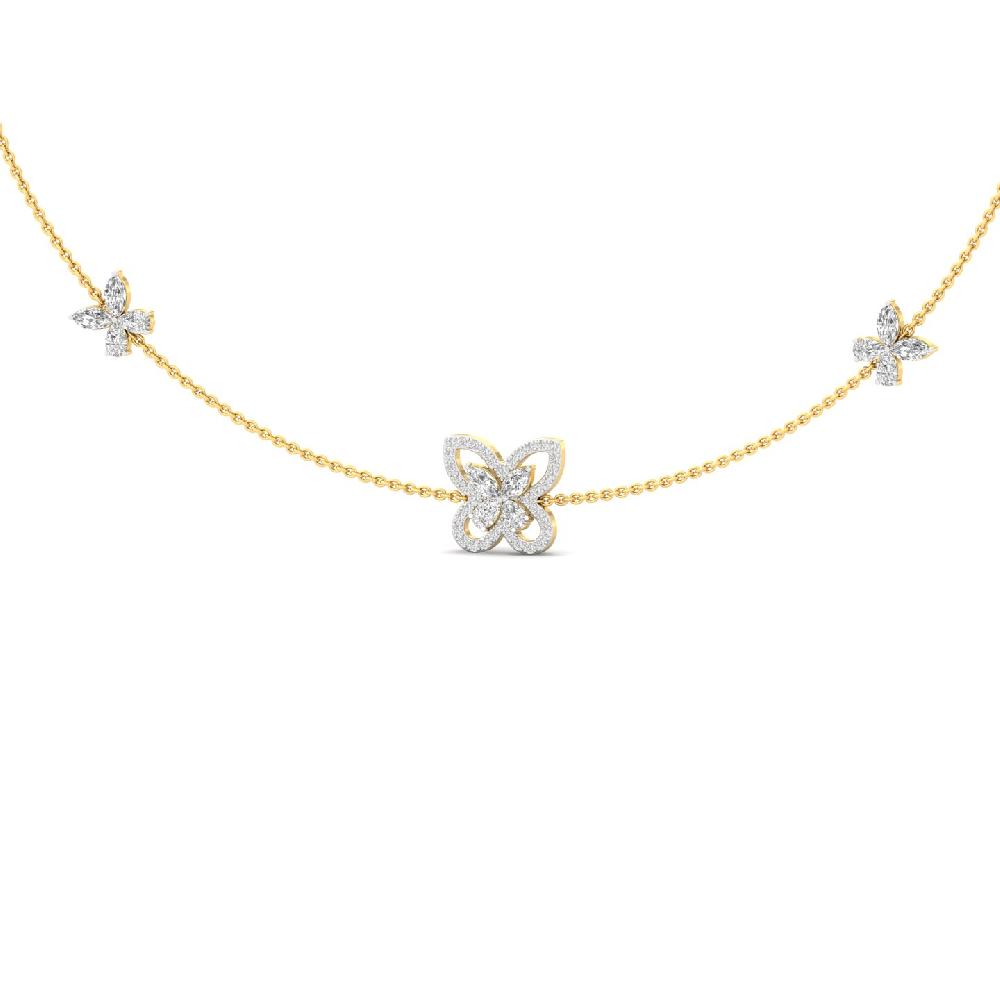 Butterfly Motif Diamond Necklace with 0.30ct CVD Diamonds