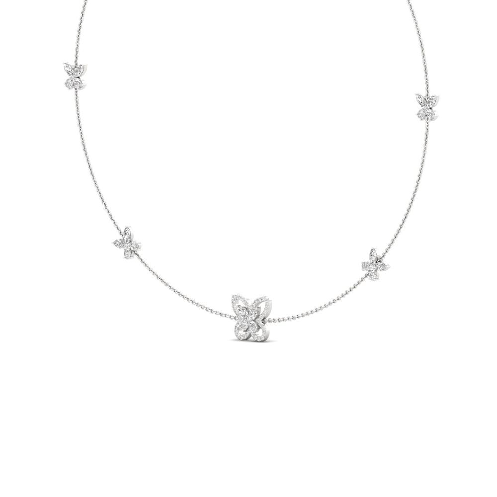 Butterfly Motif Diamond Necklace with 0.30ct CVD Diamonds