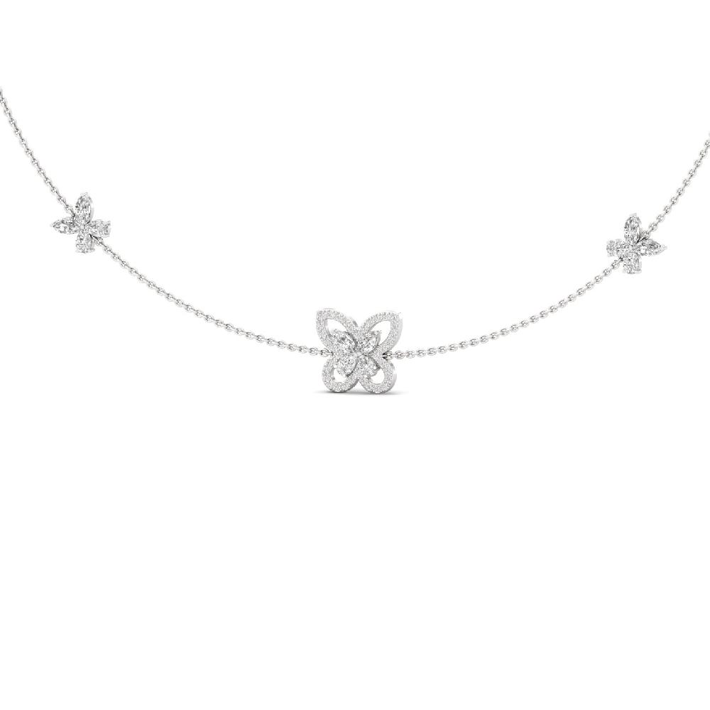 Butterfly Motif Diamond Necklace with 0.30ct CVD Diamonds