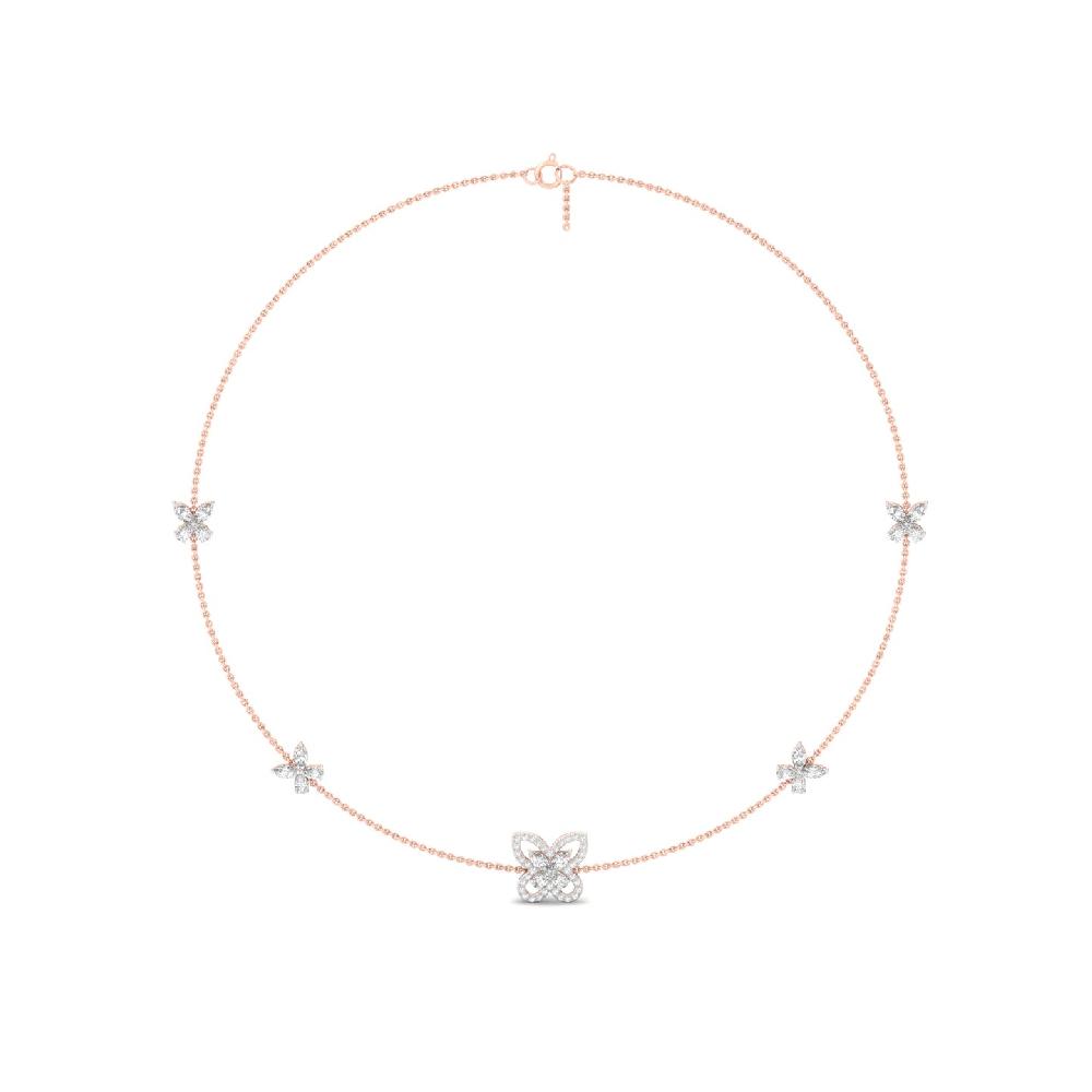 Butterfly Motif Diamond Necklace with 0.30ct CVD Diamonds