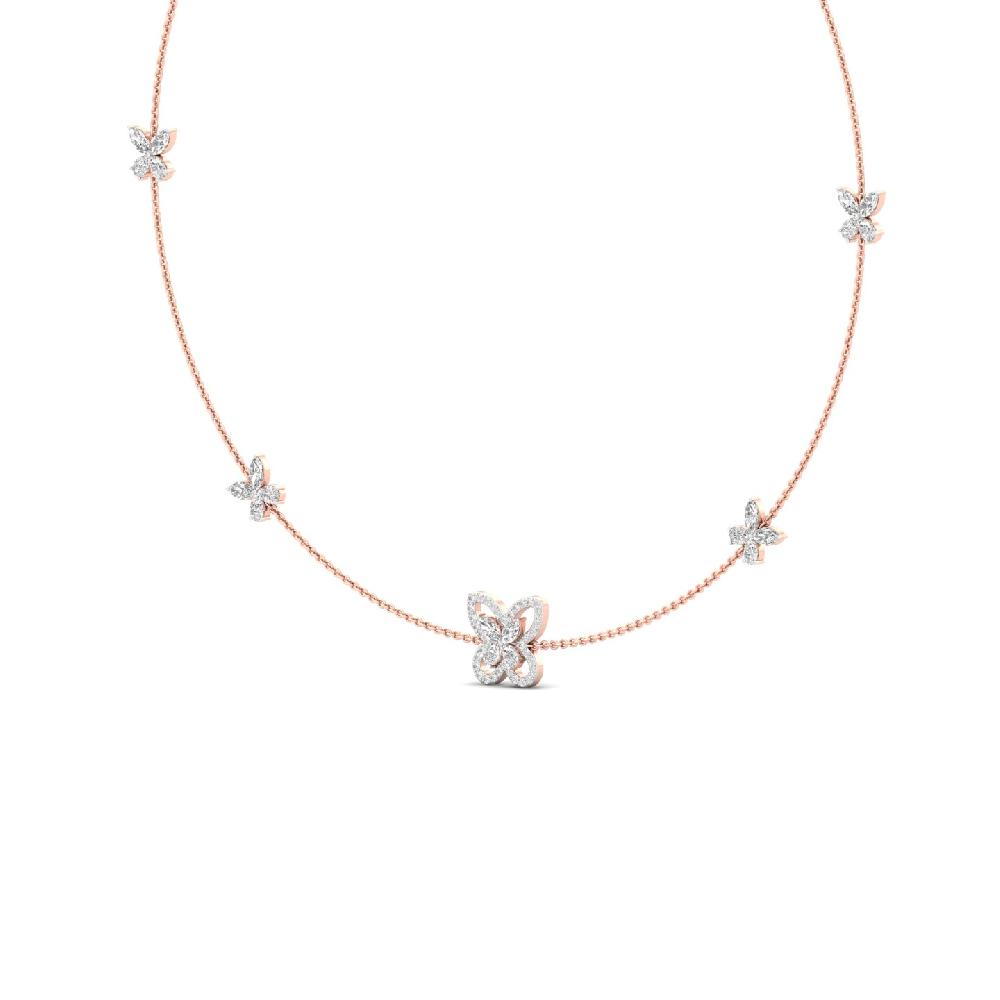 Butterfly Motif Diamond Necklace with 0.30ct CVD Diamonds