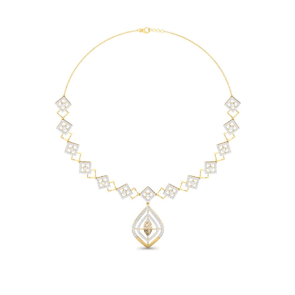Geometric Designer Cvd Diamond Necklace