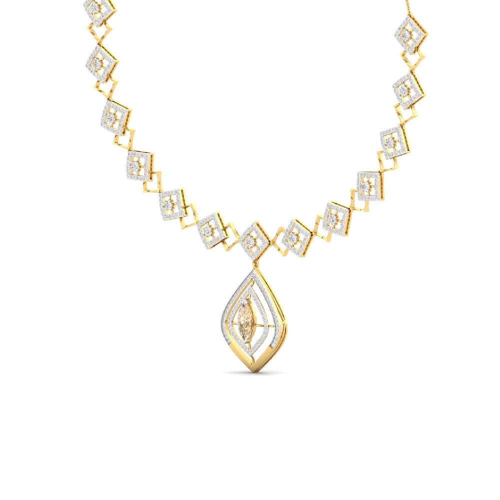 Geometric Designer Cvd Diamond Necklace
