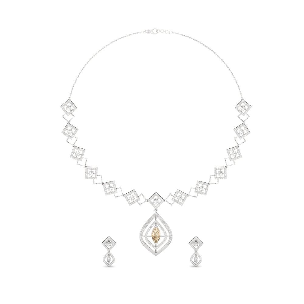 Geometric Designer Cvd Diamond Necklace