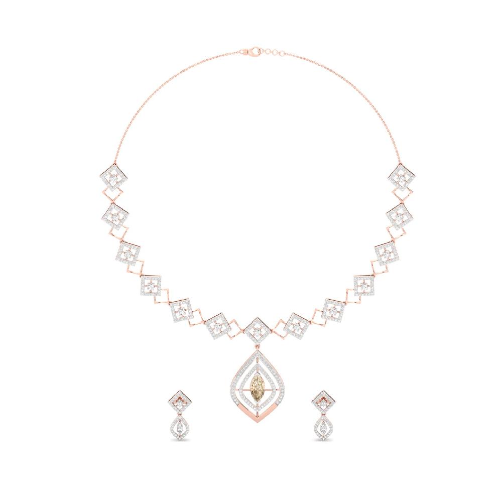 Geometric Designer Cvd Diamond Necklace