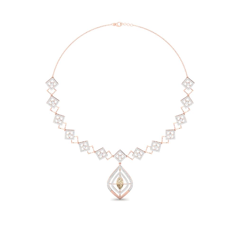 Geometric Designer Cvd Diamond Necklace