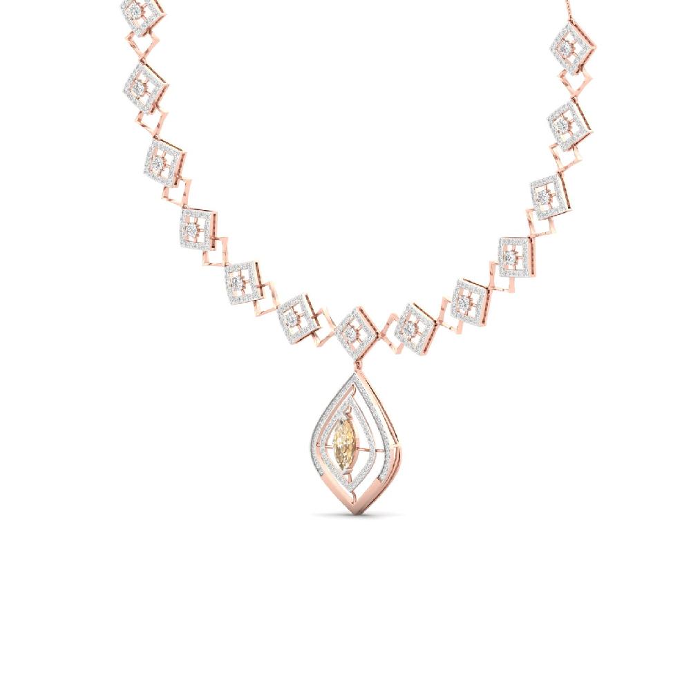 Geometric Designer Cvd Diamond Necklace