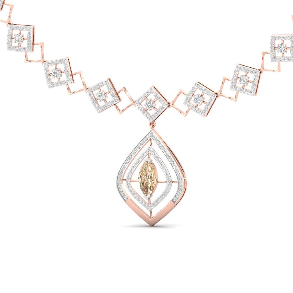 Geometric Designer Cvd Diamond Necklace