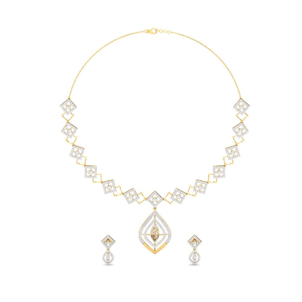 Geometric Designer Cvd Diamond Necklace