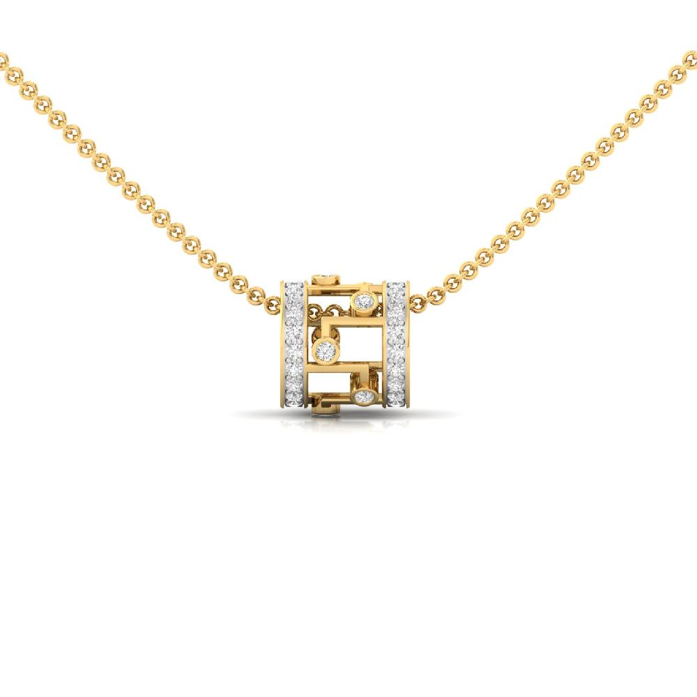 Brilliant Round Micro Set Pendant Lab Grown Diamonds