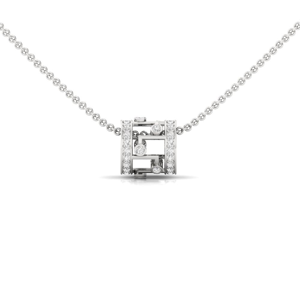 Brilliant Round Micro Set Pendant Lab Grown Diamonds