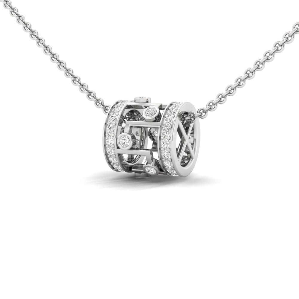 Brilliant Round Micro Set Pendant Lab Grown Diamonds
