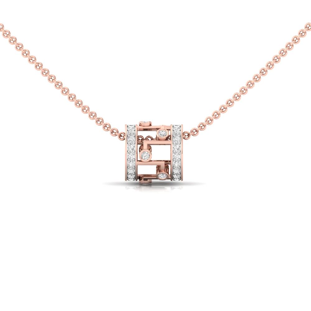 Brilliant Round Micro Set Pendant Lab Grown Diamonds