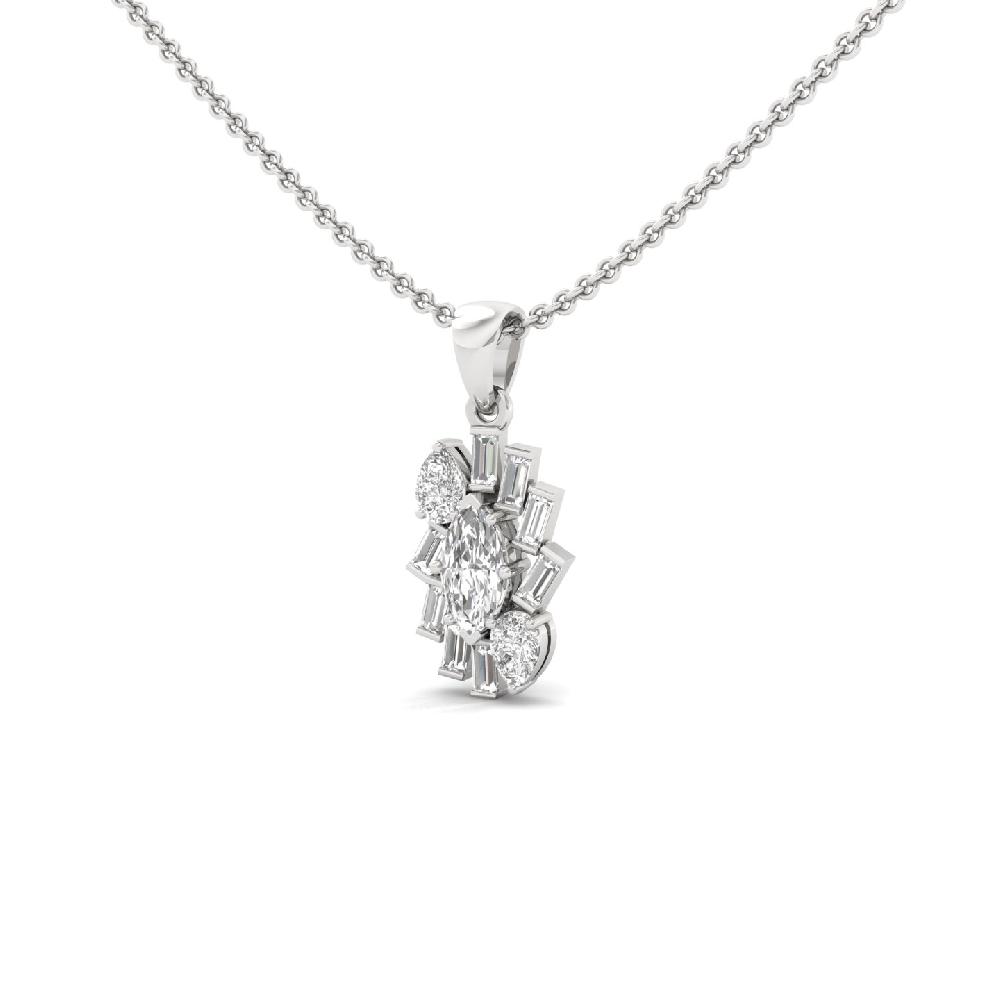 Marquise Pear & Baguette Trio Lab Grown Diamond Pendant