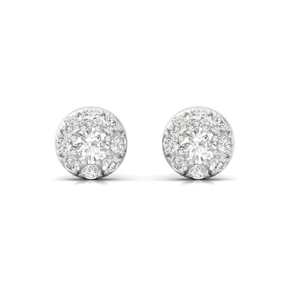 Halo Cluster Lab Grown Diamond Stud Earrings