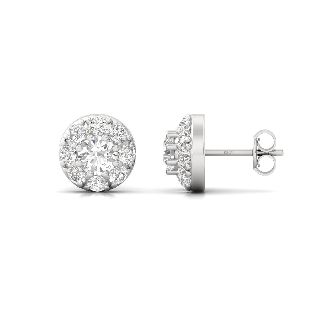 Halo Cluster Lab Grown Diamond Stud Earrings