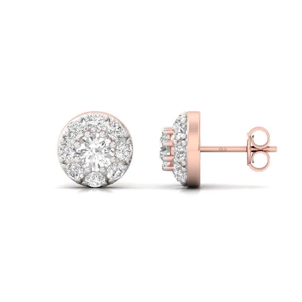 Halo Cluster Lab Grown Diamond Stud Earrings