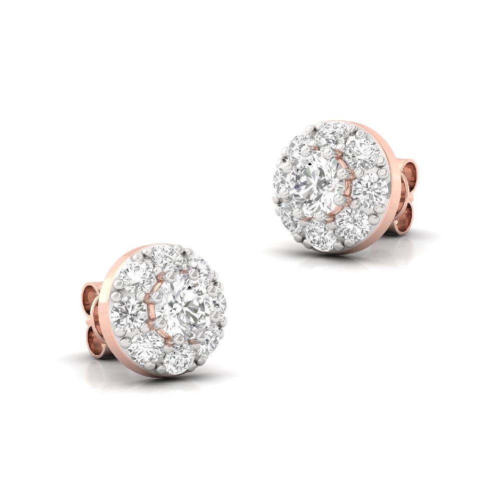 Halo Cluster Lab Grown Diamond Stud Earrings