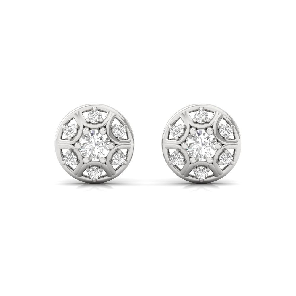 Artisan Round Stud Earrings with Lab Grown Diamonds