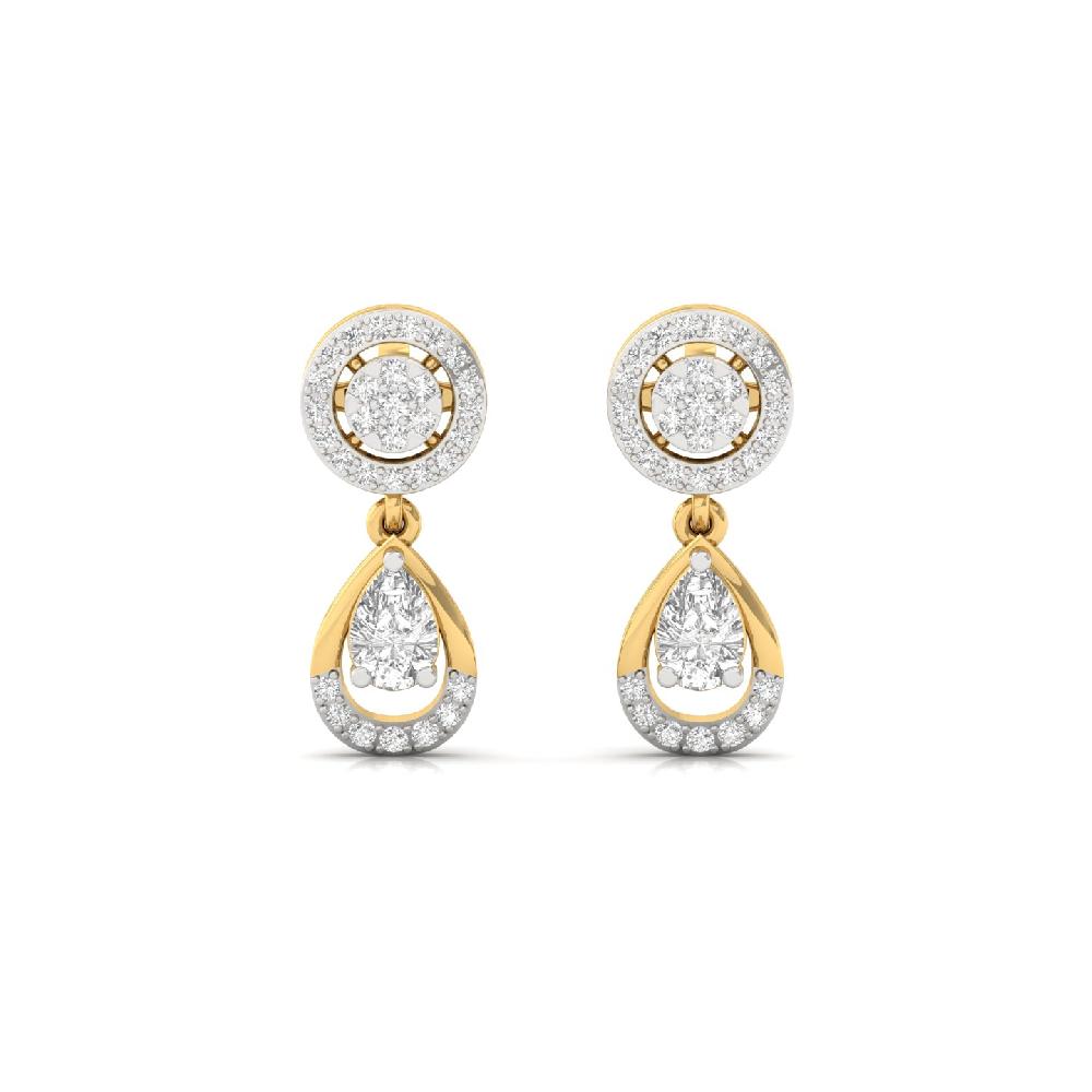 Elegant Pear Drop Diamond Earrings  Lab Grown Diamonds