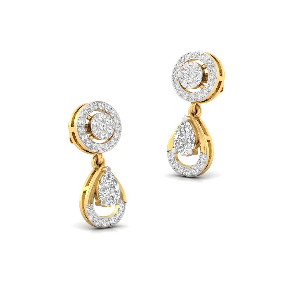 Elegant Pear Drop Diamond Earrings  Lab Grown Diamonds