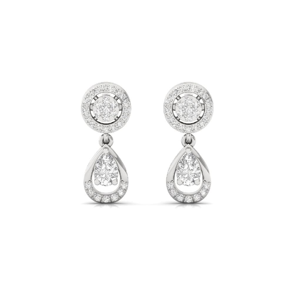 Elegant Pear Drop Diamond Earrings  Lab Grown Diamonds