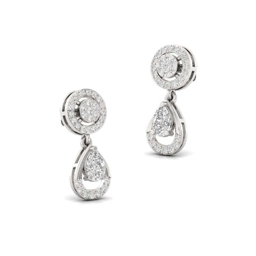 Elegant Pear Drop Diamond Earrings  Lab Grown Diamonds